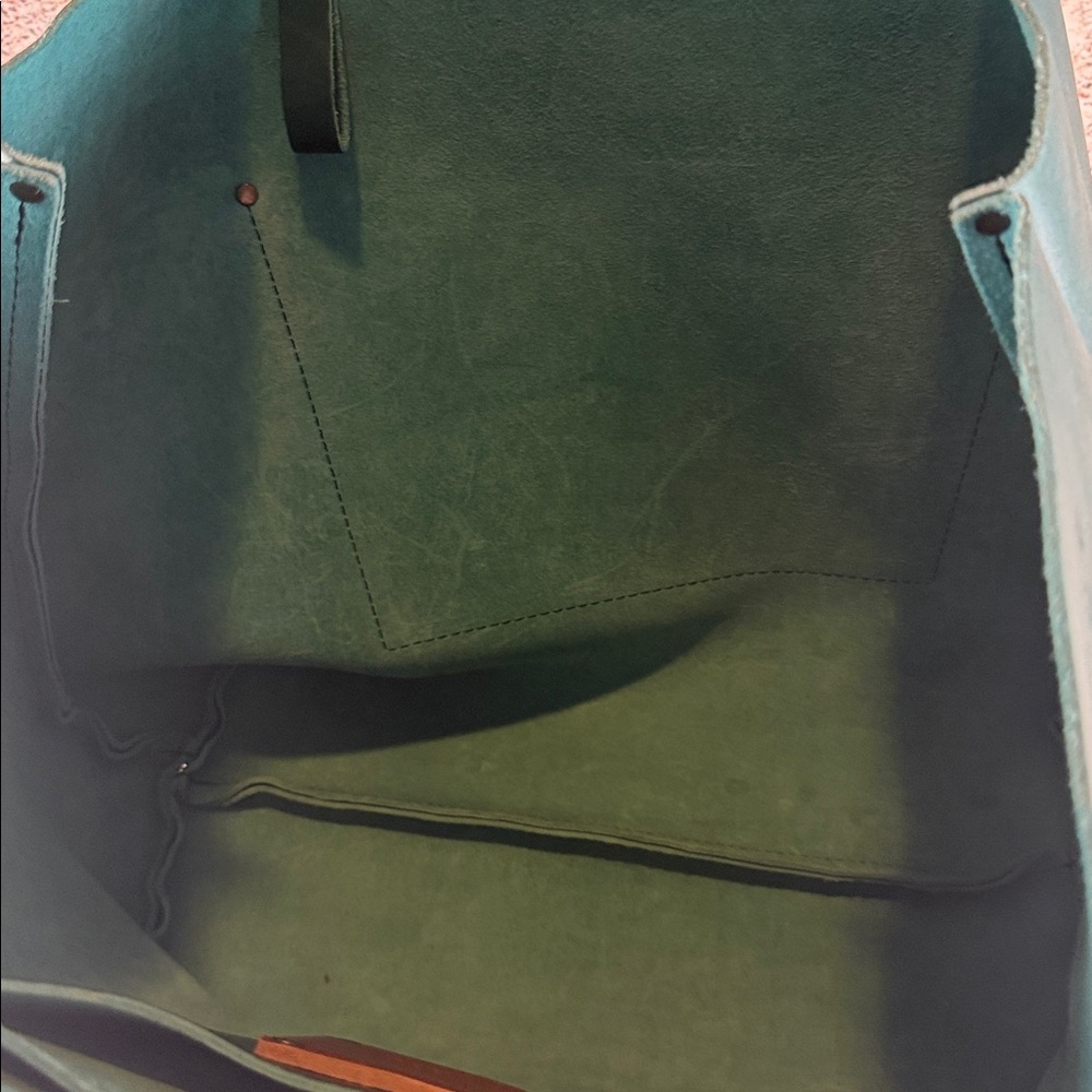 Elegant Portland hand made real leather Tote Bag. B24 - Picture 2 of 10
